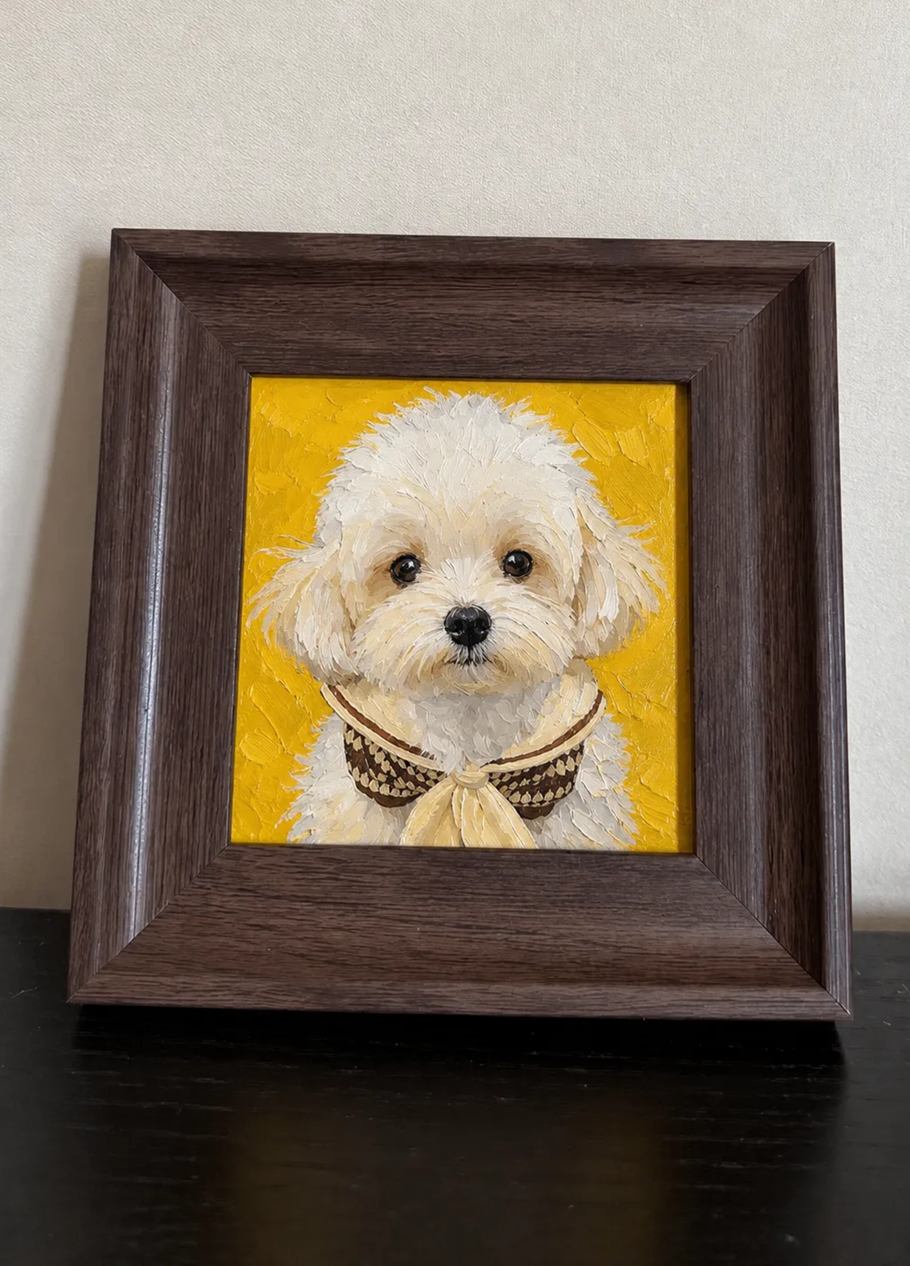 Custom hand-painted oil pet portrait artwork
