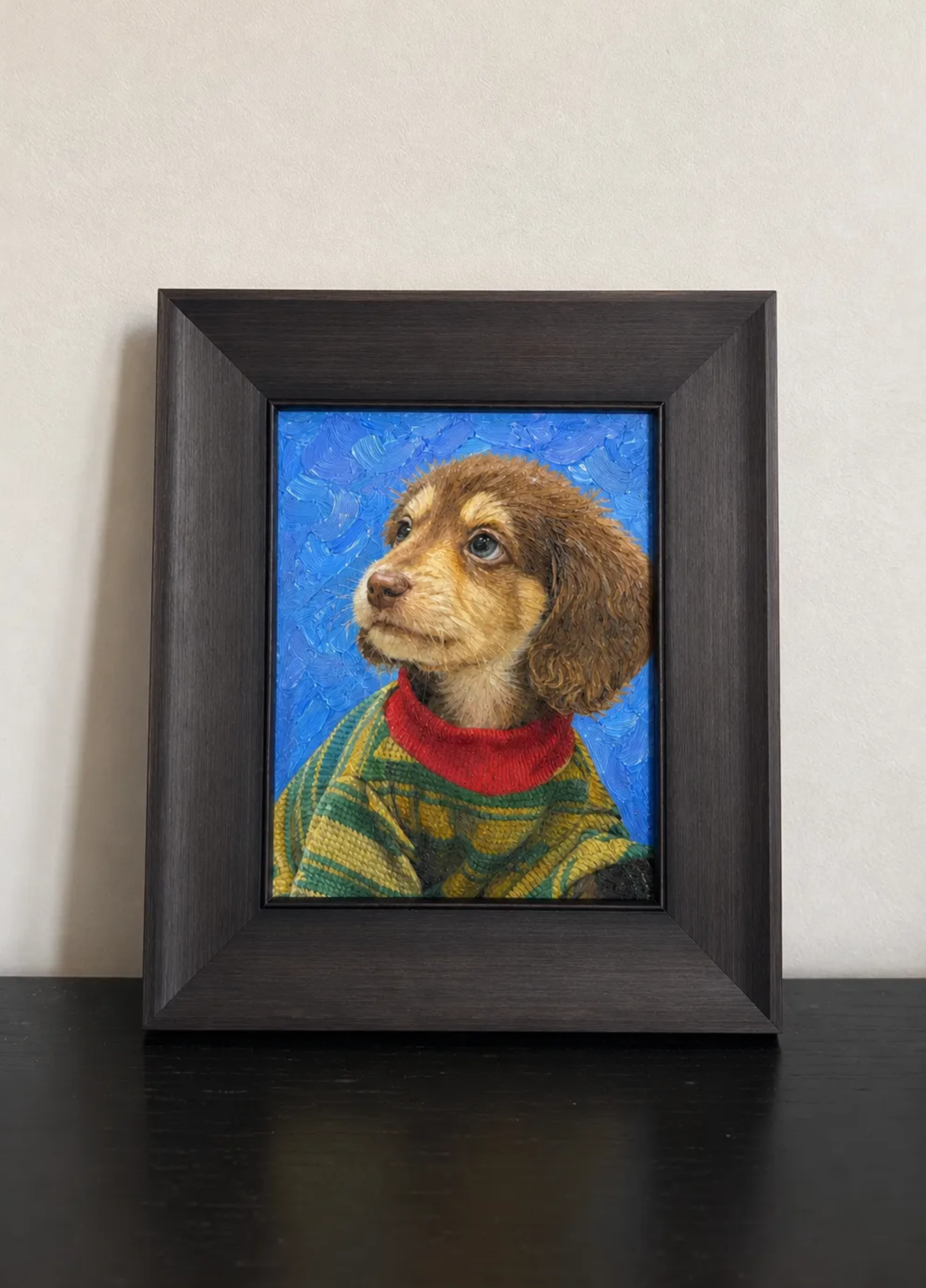 Custom hand-painted oil pet portrait artwork